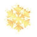 Gold snowflake isolated on white background Royalty Free Stock Photo