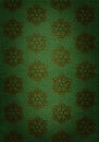 Gold Snowflake Pattern on Green Leather