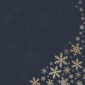 Gold Snowflakes background design vector illustration for greeting card Royalty Free Stock Photo