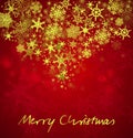 Gold Snowflakes Christmas Card, Merry Christmas