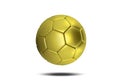 Gold soccer ball isolated on white background. Golden football ball. Soccer 3d ball Royalty Free Stock Photo