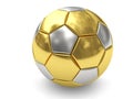 Gold soccer ball on white background Royalty Free Stock Photo