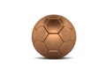 Gold soccer ball on white background. Golden football ball. Bronze 3d ball Royalty Free Stock Photo