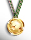 Gold soccer medal Royalty Free Stock Photo