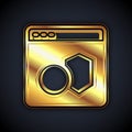 Gold Software, web developer programming code icon isolated on black background. Javascript computer script random parts Royalty Free Stock Photo