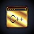 Gold Software, web developer programming code icon isolated on black background. Javascript computer script random parts Royalty Free Stock Photo
