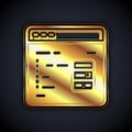 Gold Software, web developer programming code icon isolated on black background. Javascript computer script random parts