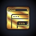 Gold Software, web developer programming code icon isolated on black background. Javascript computer script random parts Royalty Free Stock Photo