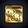 Gold Software, web developer programming code icon isolated on black background. Javascript computer script random parts Royalty Free Stock Photo