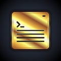 Gold Software, web developer programming code icon isolated on black background. Javascript computer script random parts Royalty Free Stock Photo