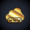 Gold Software, web development, programming concept icon isolated on black background. Programming language and program