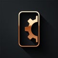 Gold Software, web development, programming concept icon isolated on black background. Programming language and program Royalty Free Stock Photo