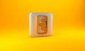 Gold Software, web development, programming concept icon isolated on yellow background. Programming language and program Royalty Free Stock Photo