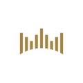 Gold Sound Waves Logo Template Illustration Design. Vector EPS 10