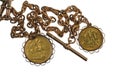 Gold Sovereigns and Chain Royalty Free Stock Photo