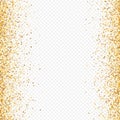 Gold Sparkle Falling Transparent Background. Rich