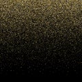 Gold sparkles glitter dust metallic confetti on black vector background