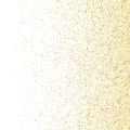 Gold sparkles glitter dust metallic confetti on white vector background. Royalty Free Stock Photo