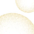 Gold sparkles glitter dust metallic confetti on white vector background. Royalty Free Stock Photo