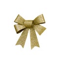 Gold Sparkling Christmas Bow Royalty Free Stock Photo