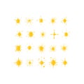 gold sparkling star collection vector Royalty Free Stock Photo