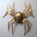 Gold Spider: Hyperrealistic Sculpture Inspired By Chromepunk And Technological Art