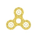 Gold spinner. Hand fidget toy icon