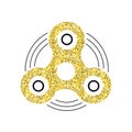 Gold spinner. Hand fidget toy icon