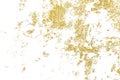 Gold splashes Texture. Brush stroke design element. Grunge golden background pattern of cracks, scuffs, chips, stains, ink spots, Royalty Free Stock Photo