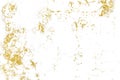 Gold splashes Texture. Brush stroke design element. Grunge golden background pattern of cracks, scuffs, chips, stains, ink spots, Royalty Free Stock Photo
