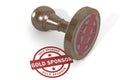 Gold sponsor mark with wooden stamp