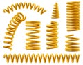 Gold spring coils, flexible spiral metal wire