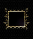 Gold square floral frame