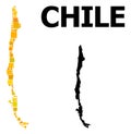 Gold Square Mosaic Map of Chile