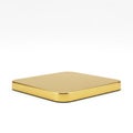 Gold square object isolated on white background Royalty Free Stock Photo
