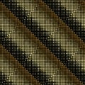 Gold squares halftone 3d seamless pattern. Textured mosaic background. Repeat ornate half tone backdrop. Diagonal surface stripes Royalty Free Stock Photo