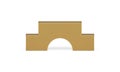 Gold staircase arch podium curved pedestal victory competition front view realistic vector