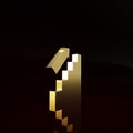 Gold Stairs up icon isolated on brown background. Minimalism concept. 3d illustration 3D render
