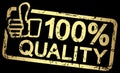 gold stamp with text 100% quality Royalty Free Stock Photo