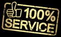 gold stamp with text 100% Service Royalty Free Stock Photo