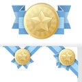 Gold Star Award, Certification, or Seal Royalty Free Stock Photo