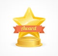 Gold Star Award. Vector Royalty Free Stock Photo