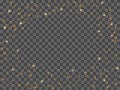 Gold stars on transparent background. Golden abstract