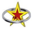 Gold star in a chrome circle