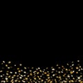 Gold star confetti celebration isolated on black background. Falling stars golden abstract pattern decoration. Glitter Royalty Free Stock Photo