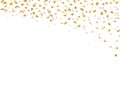 Gold star confetti celebration isolated on white background. Falling stars golden abstract pattern decoration. Glitter Royalty Free Stock Photo