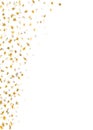 Gold star confetti celebration isolated on white background. Falling stars golden abstract pattern decoration. Glitter Royalty Free Stock Photo