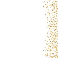 Gold star confetti celebration isolated on white background. Falling stars golden abstract pattern decoration. Glitter Royalty Free Stock Photo