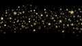 Gold star confetti and glitter on a black background for Festive holiday background. Celebration concept Beautiful decoration, Royalty Free Stock Photo