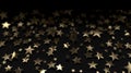 Gold star confetti and glitter on a black background for Festive holiday background. Celebration concept Beautiful decoration, Royalty Free Stock Photo